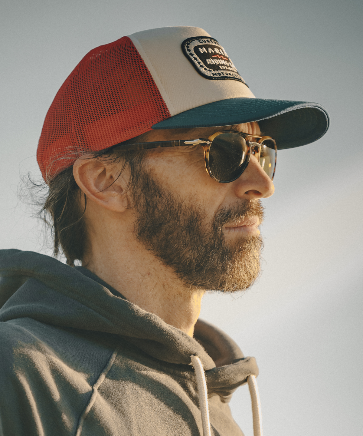 Red / Blue / Off White Snake Trucker Cap