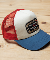 Red / Blue / Off White Snake Trucker Cap