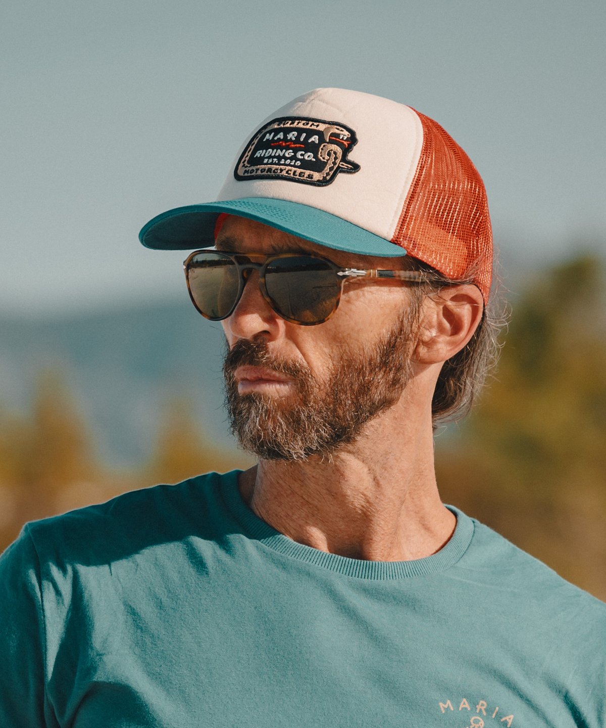 Red / Blue / Off White Snake Trucker Cap