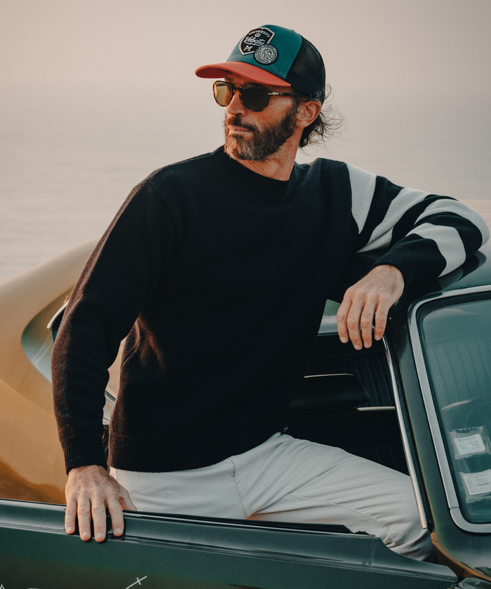 NEW! - SAL - Merino Wool Sweater - Black with stripes