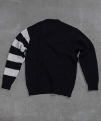 SAL - Merino Wool Sweater - Black with stripes
