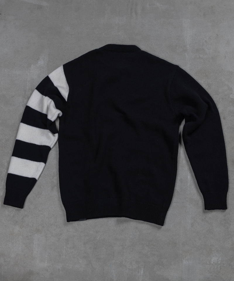 SAL - Merino Wool Sweater - Black with stripes