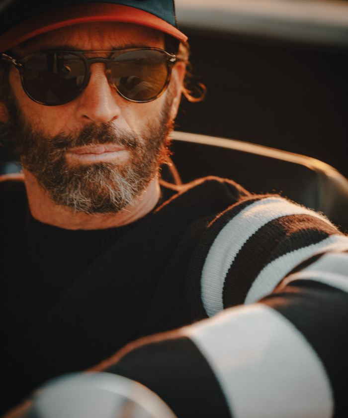 NEW! - SAL - Merino Wool Sweater - Black with stripes