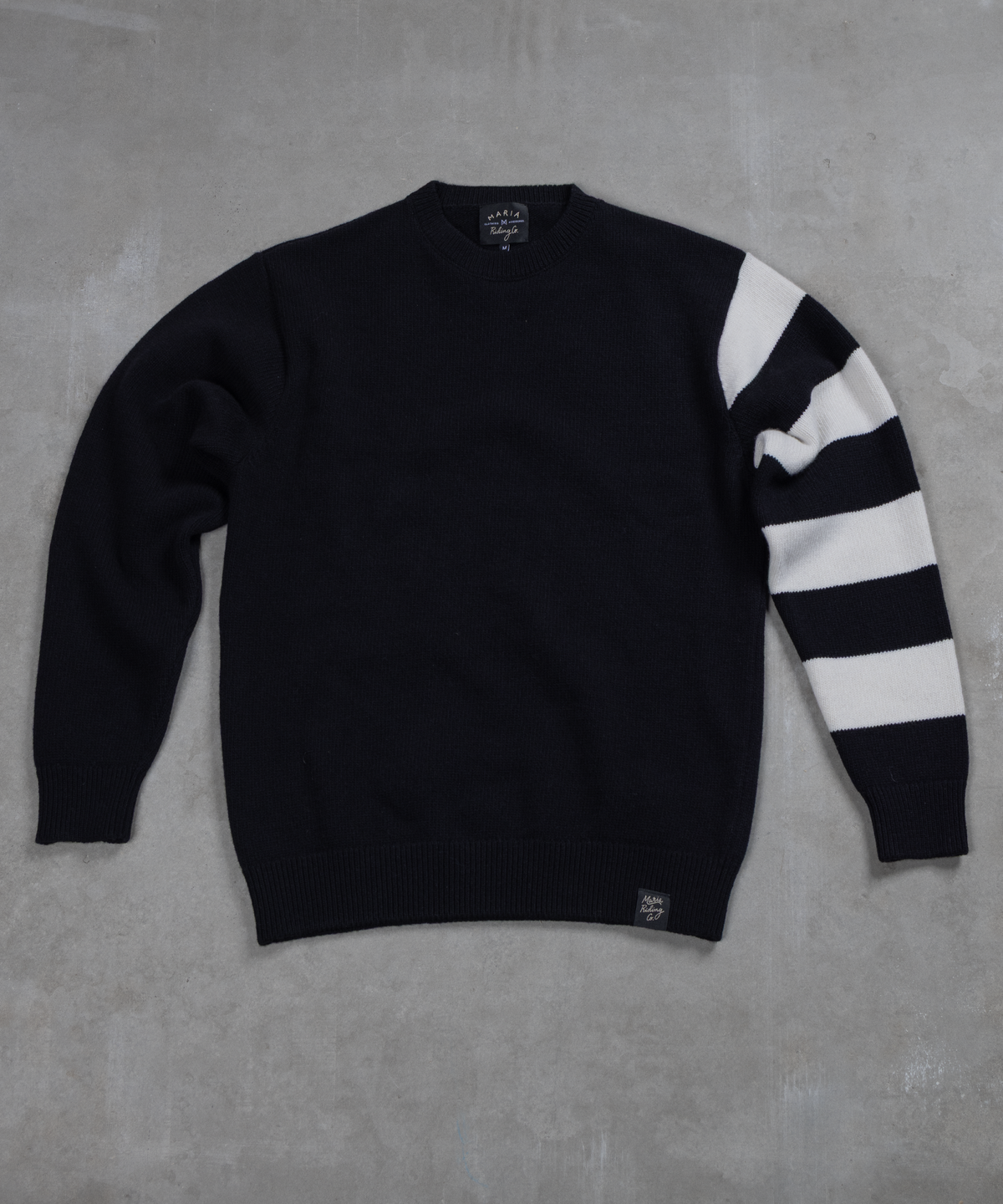 SAL - Merino Wool Sweater - Black with stripes