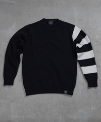 SAL - Merino Wool Sweater - Black with stripes