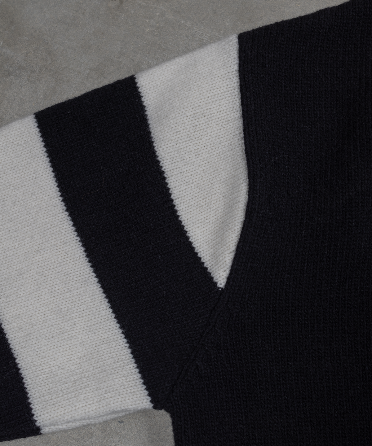 SAL - Merino Wool Sweater - Black with stripes