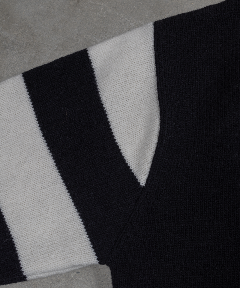 SAL - Merino Wool Sweater - Black with stripes