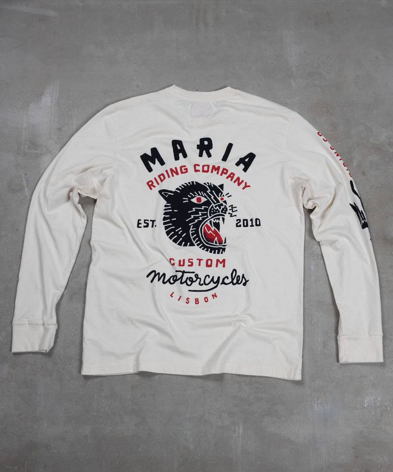 Panther Head Long Sleeve - Raw White