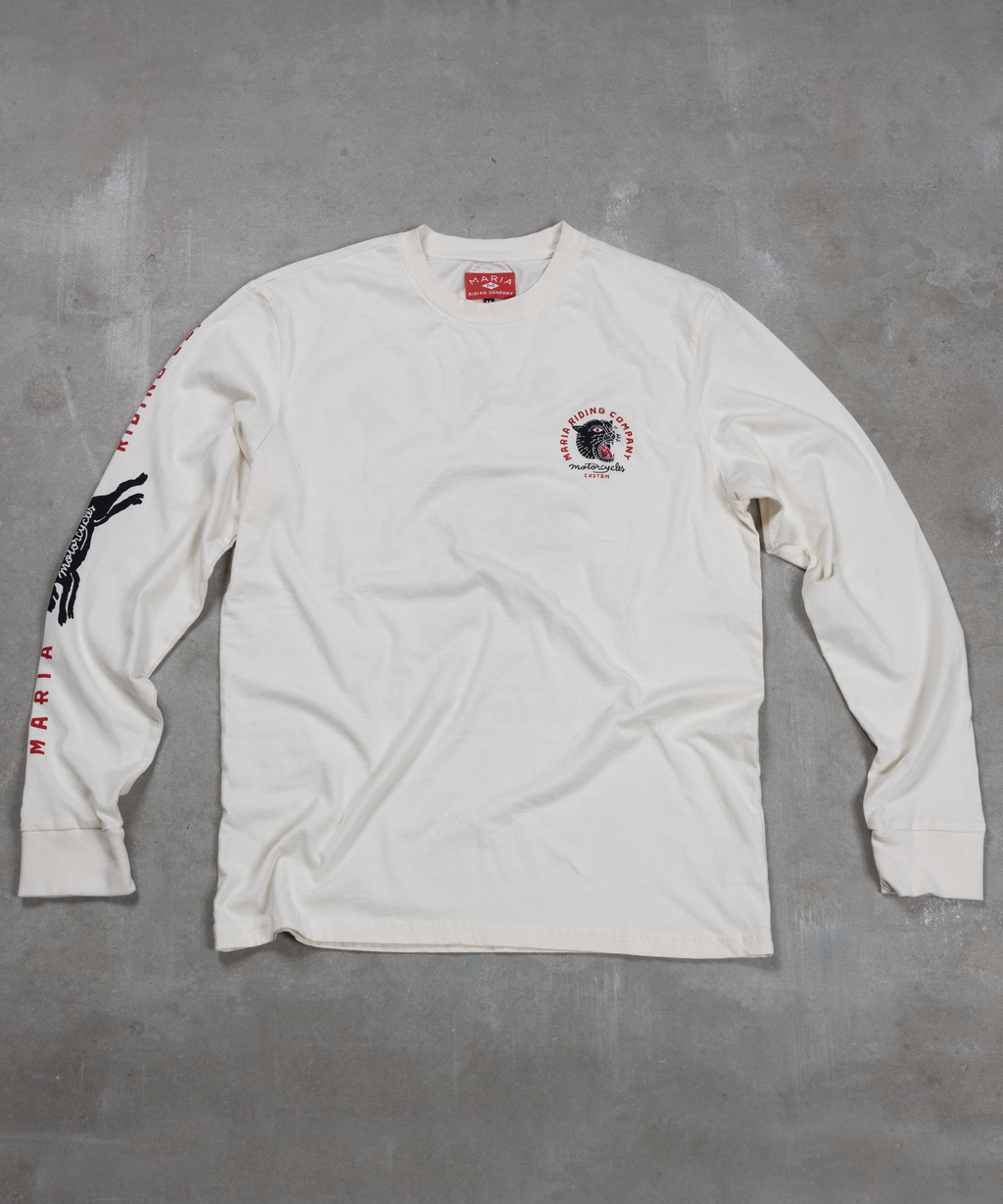 Panther Head Long Sleeve - Raw White
