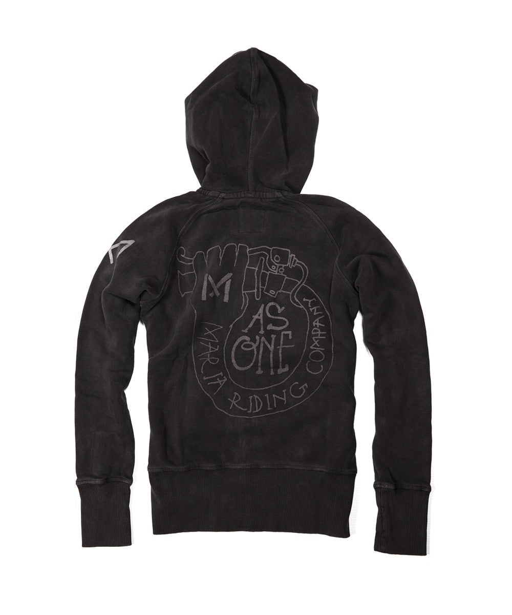 Women Zip Up Hoodie - Black