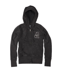 Women Zip Up Hoodie - Black