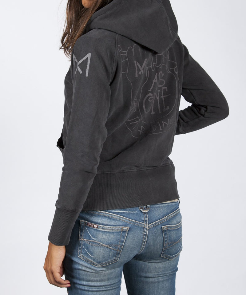 Women Zip Up Hoodie - Black