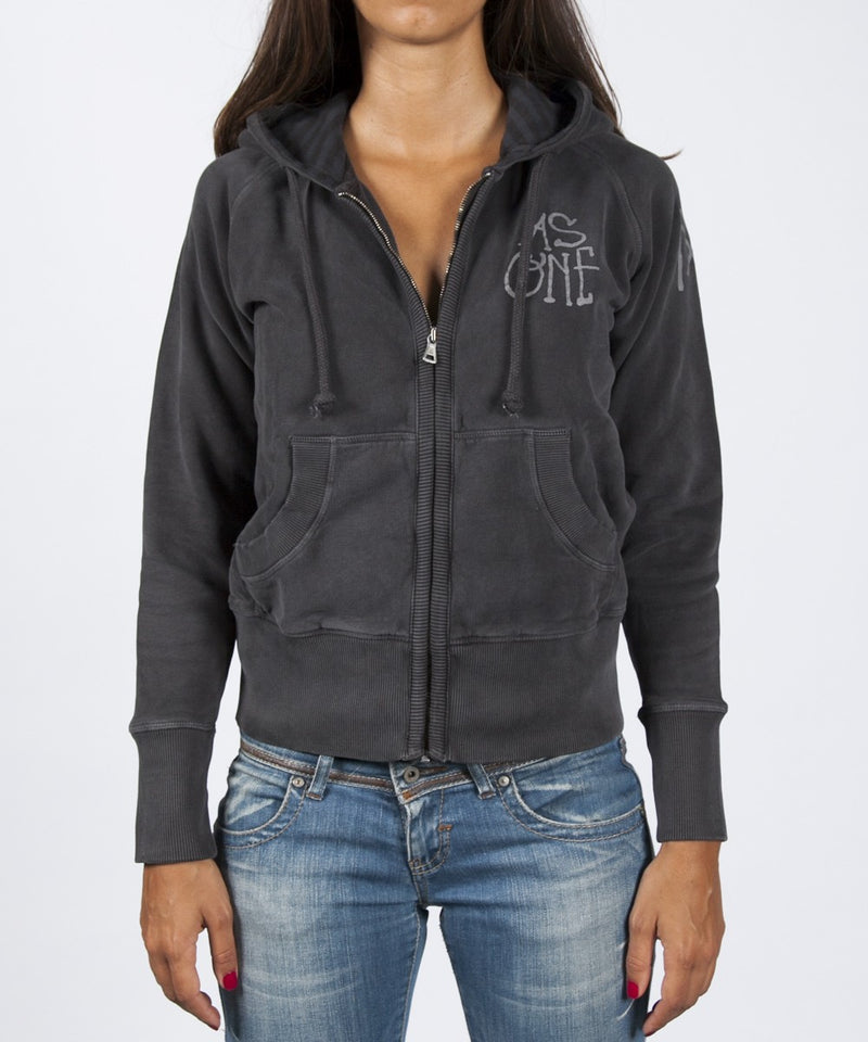 Women Zip Up Hoodie - Black