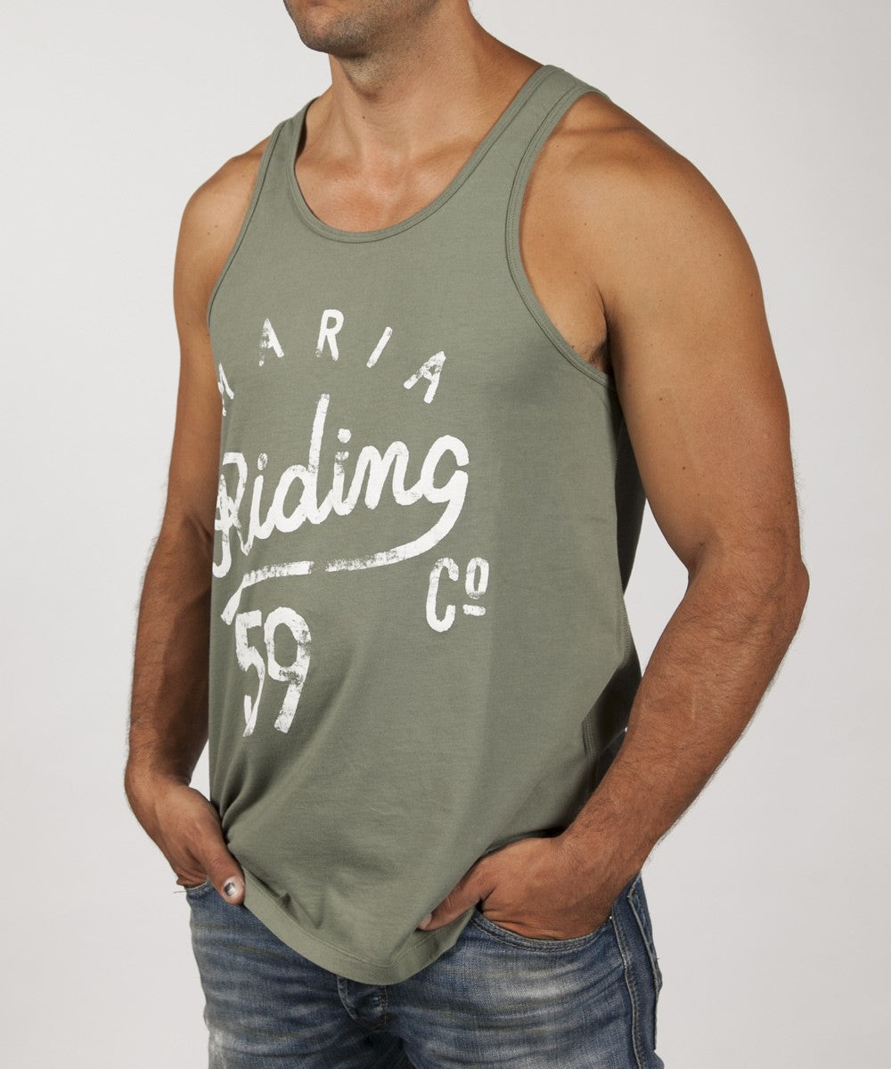 Men Top Tank - Army Green