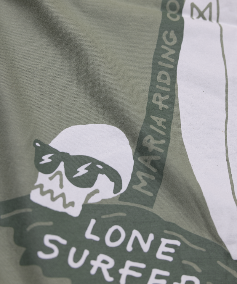 Men T-shirt - Lone Surfer - Olive