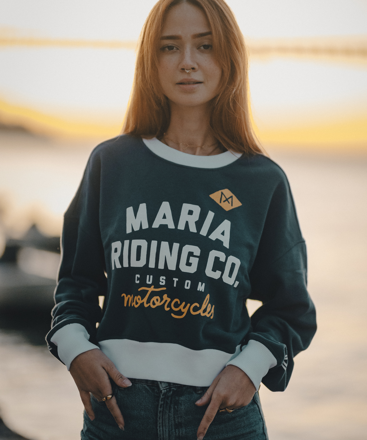 Buy Womens Blue Sweatshirts Online Maria Riding Company