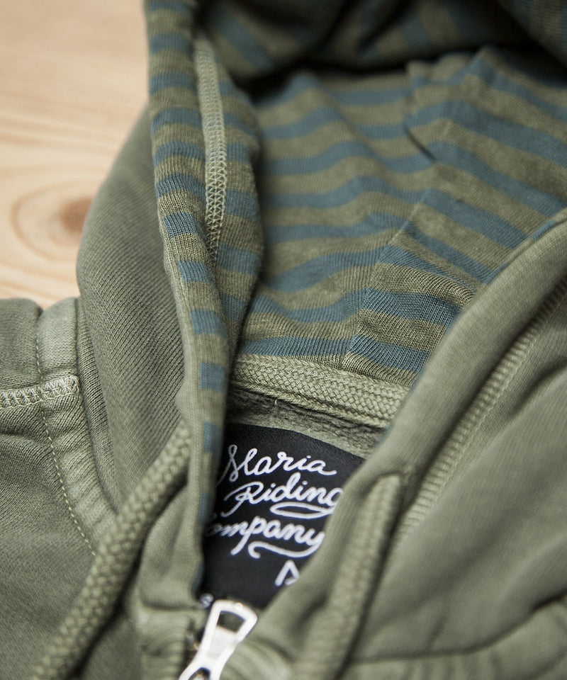 Women Zip Up Hoodie - Army Green